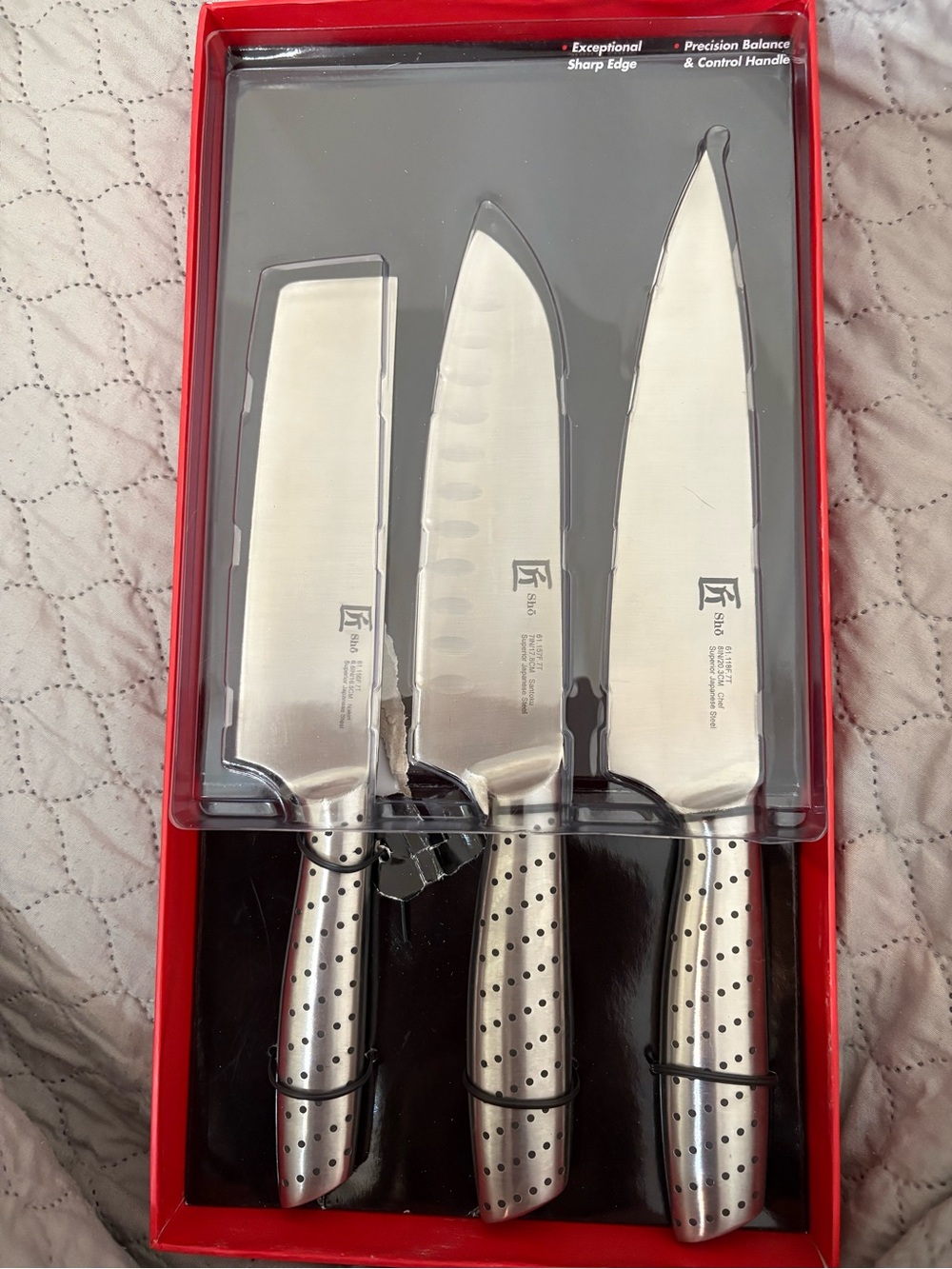 Stainless Steel 3-Piece Knife Set - Silver